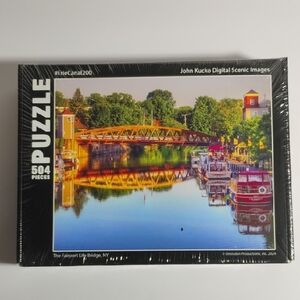 Erie Canal 504-Piece Scenic Puzzle with Bridge and Boats John Kucko
